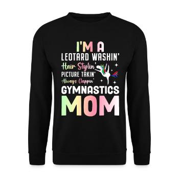 Maman gymnaste - Sweat-shirt Unisexe - noir - Devant - Alina (178cm) & Michal (187cm)