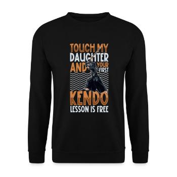 Ne touche pas à ma fille - Kendo - Sweat-shirt Unisexe - noir - Devant - Alina (178cm) & Michal (187cm)