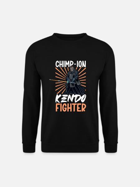 Chimpanzee does kendo - Unisex Sweatshirt - black