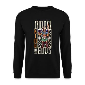 Hugin and Munin - Viking father of the gods Odin Wodan - Unisex Sweatshirt - black - Front - Alina (178cm) & Michal (187cm)