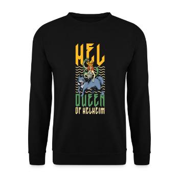 Ruler of the Underworld - Viking Goddess Hel - Unisex Sweatshirt - black - Front - Alina (178cm) & Michal (187cm)