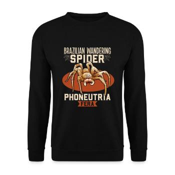 Brasilianische Wanderspinne - Unisex Pullover - Schwarz - Vorne - Alina (178cm) & Michal (187cm)