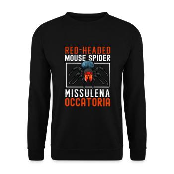 Petite araignée souris à tête rousse - Sweat-shirt Unisexe - noir - Devant - Alina (178cm) & Michal (187cm)