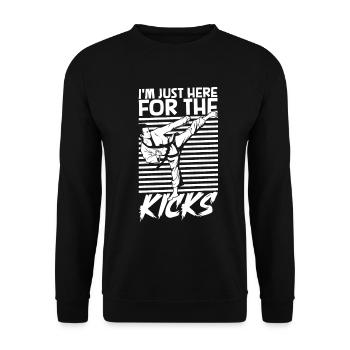Je ne suis là que pour les coups de pied - Tang Soo Do - Sweat-shirt Unisexe - noir - Devant - Alina (178cm) & Michal (187cm)