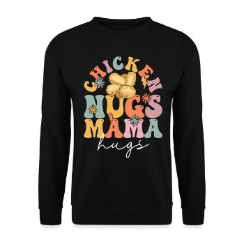 Croquettes de poulet Groovy Maman au poulet - Sweat-shirt Unisexe - noir - Devant - Alina (178cm) & Michal (187cm)