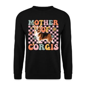 Groovy Corgi Maman Chien Maman - Sweat-shirt Unisexe - noir - Devant - Alina (178cm) & Michal (187cm)