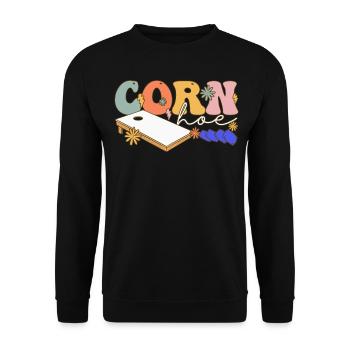 Groovy Femelle Cornhole Player Trou De Maïs - Sweat-shirt Unisexe - noir - Devant - Alina (178cm) & Michal (187cm)
