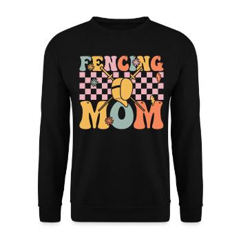 Groovy Foil Saber Fencer - Unisex Sweatshirt - black - Front - Alina (178cm) & Michal (187cm)