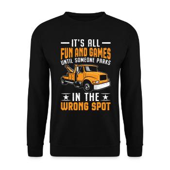 Drôle de conducteur de dépanneuse - Sweat-shirt Unisexe - noir - Devant - Alina (178cm) & Michal (187cm)