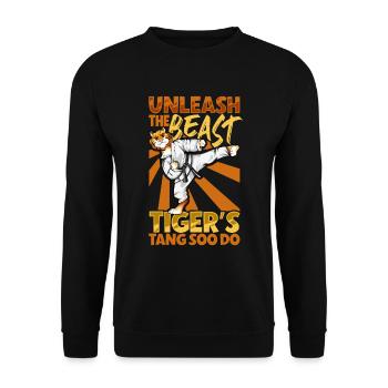 Tiger - Tang so Do - Unisex Sweatshirt - black - Front - Alina (178cm) & Michal (187cm)