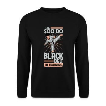 Black Belt in Training - Tang so Do - Unisex Sweatshirt - black - Front - Alina (178cm) & Michal (187cm)