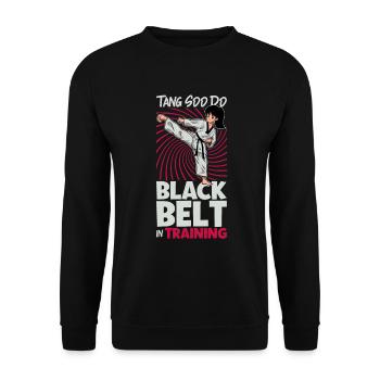 Black Belt in Training - Tang so Do - Unisex Sweatshirt - black - Front - Alina (178cm) & Michal (187cm)