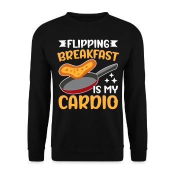 Funny Pancake Maker - Unisex Sweatshirt - black - Front - Alina (178cm) & Michal (187cm)
