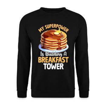 Funny Pancake Maker - Unisex Sweatshirt - black - Front - Alina (178cm) & Michal (187cm)