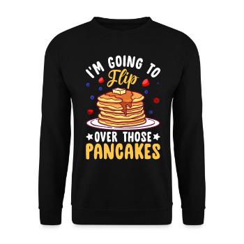 Funny Pancake Maker - Unisex Sweatshirt - black - Front - Alina (178cm) & Michal (187cm)