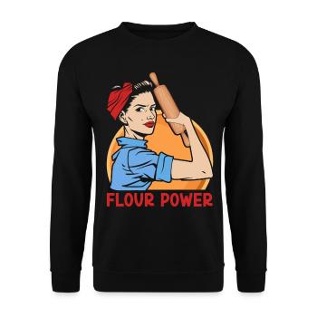 Funny Pancake Maker - Unisex Sweatshirt - black - Front - Alina (178cm) & Michal (187cm)