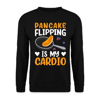 Funny Pancake Maker - Unisex Sweatshirt - black - Front - Alina (178cm) & Michal (187cm)