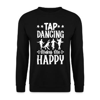Tap Dance Tap Dancer - Unisex Sweatshirt - black - Front - Alina (178cm) & Michal (187cm)