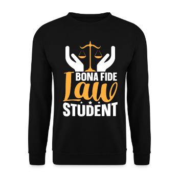 Jurastudium Zukünftiger Jurist - Unisex Pullover - Schwarz - Vorne - Alina (178cm) & Michal (187cm)
