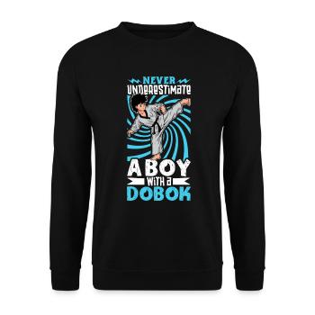 Ne sous-estimez jamais le garçon au Dobok - Tang Soo Do - Sweat-shirt Unisexe - noir - Devant - Alina (178cm) & Michal (187cm)
