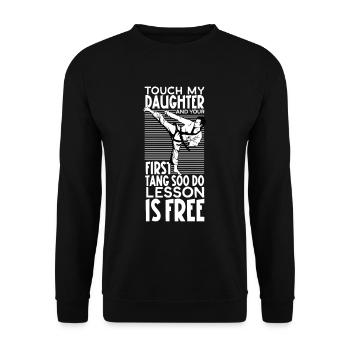 Ne touche pas à ma fille - Tang Soo Do - Sweat-shirt Unisexe - noir - Devant - Alina (178cm) & Michal (187cm)