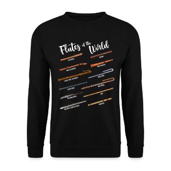 Many Flutes - Flutes of the World - Flute - Unisex Sweatshirt - black - Front - Alina (178cm) & Michal (187cm)