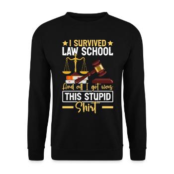 Drôle d’étudiant en droit - futur avocat - Sweat-shirt Unisexe - noir - Devant - Alina (178cm) & Michal (187cm)