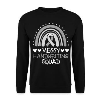 Lustige Legasthenie Bewusstsein Legastheniker - Unisex Pullover - Schwarz - Vorne - Alina (178cm) & Michal (187cm)