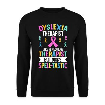 Legasthenie-Bewusstsein - Unisex Pullover - Schwarz - Vorne - Alina (178cm) & Michal (187cm)