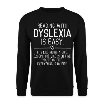 Drôle de prise de conscience de la dyslexie - Sweat-shirt Unisexe - noir - Devant - Alina (178cm) & Michal (187cm)