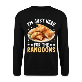 Lustige Krabben-Rangoon Chinesisches Essen - Unisex Pullover - Schwarz - Vorne - Alina (178cm) & Michal (187cm)