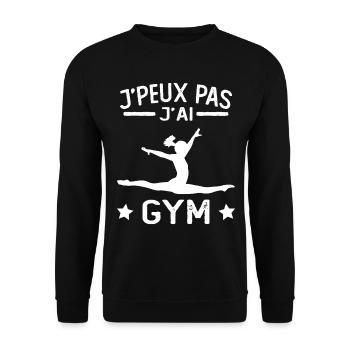 je peux pas j ai gym humour sport - Sweat-shirt Unisexe - noir - Devant - Alina (178cm) & Michal (187cm)