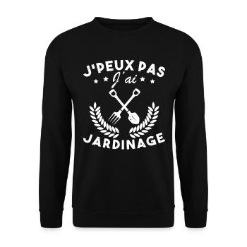 Je Peux Pas J ai Jardinage - Sweat-shirt Unisexe - noir - Devant - Alina (178cm) & Michal (187cm)