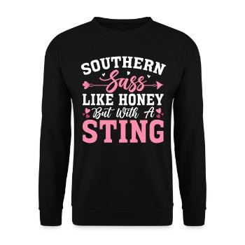 Drôle de fille du Sud - Sweat-shirt Unisexe - noir - Devant - Alina (178cm) & Michal (187cm)