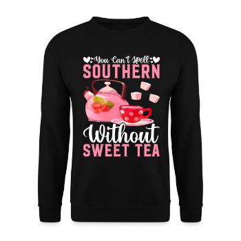Southern Girl Tea Lover Country - Unisex Sweatshirt - black - Front - Alina (178cm) & Michal (187cm)