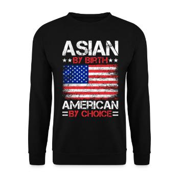 Asiatisch-amerikanische US-Flagge - Unisex Pullover - Schwarz - Vorne - Alina (178cm) & Michal (187cm)