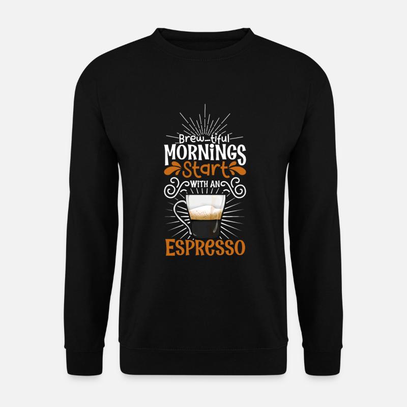 Bonjour avec expresso - Sweat-shirt Unisexe - noir