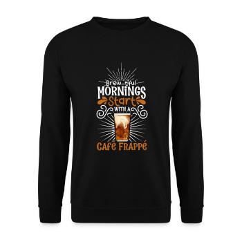 Good morning with Café Frappé - Unisex Sweatshirt - black - Front - Alina (178cm) & Michal (187cm)