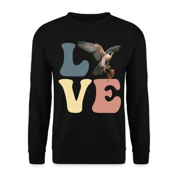 Falconry Falconer Hawking - Unisex Sweatshirt - black - Front - Alina (178cm) & Michal (187cm)
