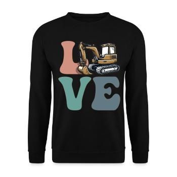 Excavator Operator Heavy Equipment Operator Construction - Unisex Sweatshirt - black - Front - Alina (178cm) & Michal (187cm)