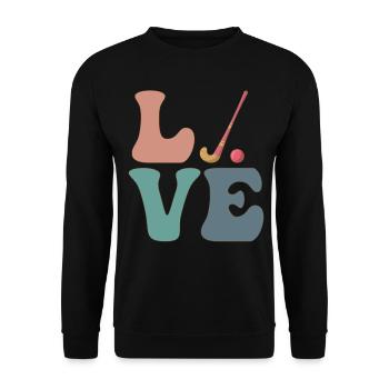 Joueur de hockey sur gazon de rue - Sweat-shirt Unisexe - noir - Devant - Alina (178cm) & Michal (187cm)