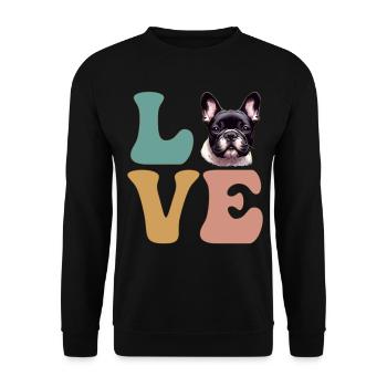 Bouledogue français Frenchie amoureux des chiens - Sweat-shirt Unisexe - noir - Devant - Alina (178cm) & Michal (187cm)
