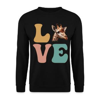 Giraffe Zoo Animal Lover Safari - Unisex Sweatshirt - black - Front - Alina (178cm) & Michal (187cm)