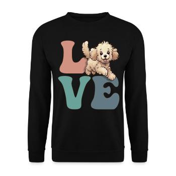 Golden Doodle Goldendoodle Hundeliebhaber - Unisex Pullover - Schwarz - Vorne - Alina (178cm) & Michal (187cm)