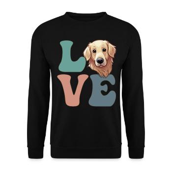 Golden Retriever Hundeliebhaber - Unisex Pullover - Schwarz - Vorne - Alina (178cm) & Michal (187cm)