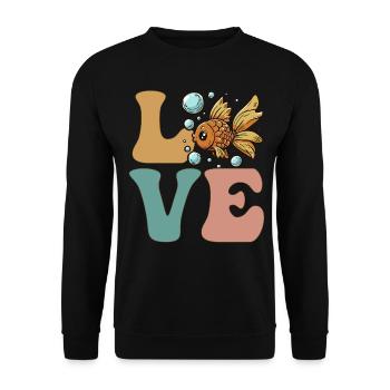 Goldfisch Fischliebhaber Goldfisch - Unisex Pullover - Schwarz - Vorne - Alina (178cm) & Michal (187cm)