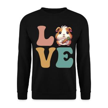 Cute guinea pig - Unisex Sweatshirt - black - Front - Alina (178cm) & Michal (187cm)