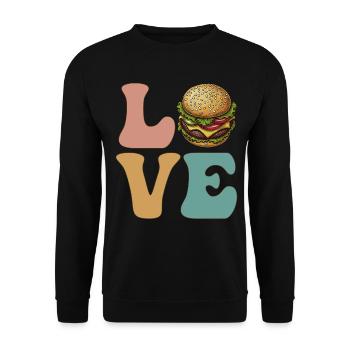 Hamburger Cheeseburger - Unisex Sweatshirt - black - Front - Alina (178cm) & Michal (187cm)