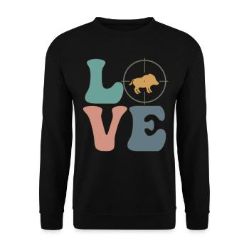 Hog Hunter Schweinejagd - Unisex Pullover - Schwarz - Vorne - Alina (178cm) & Michal (187cm)