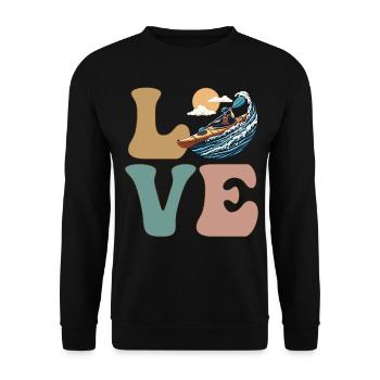 Kajak Kajakfahrer - Unisex Pullover - Schwarz - Vorne - Alina (178cm) & Michal (187cm)